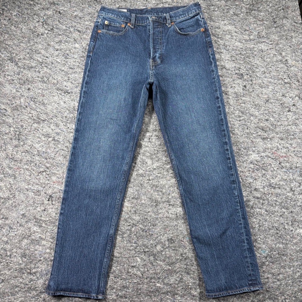 Gap Cheeky Straight High Rise Jeans Dark Wash Button Fly 29 8 Long
